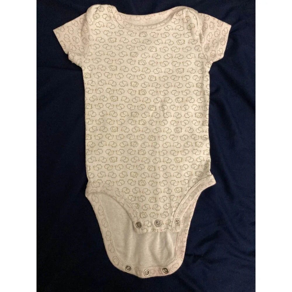 6 Months Carter's baby girl clothes - short sleeve one piece | elephant theme
